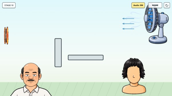 扇風機やバネを入れることで、プレイヤーはどう対処するかを考えるようになる