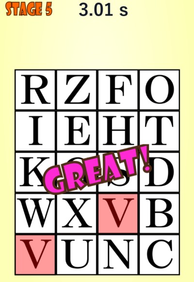 「同じ文字」を2つタップするだけのシンプルなゲーム