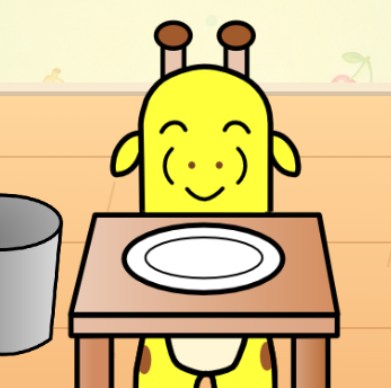 食べたらニコっと笑うマキシくん